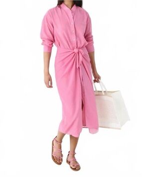 XiRENA Alana Dress Tie-Waist Shirt Midi Dress in Petunia